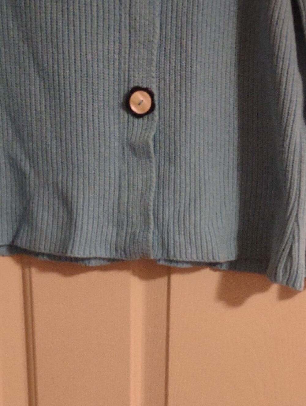Willow Light Blue Ribbed Button-Front Cardigan - Picture 5 of 9